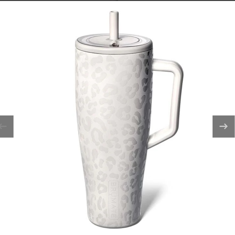 New in Bag Brumate 40oz Era Handled Tumbler in Limestone Leopard